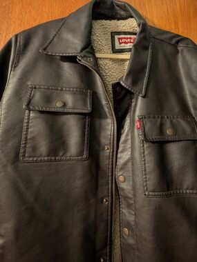 Levi's Tan Faux Sherpa-Lined Leather Jacket